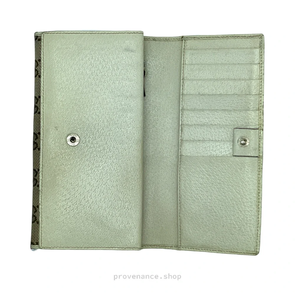 🔴 Gucci GG Canvas Long Wallet - White - Picture 7 of 11